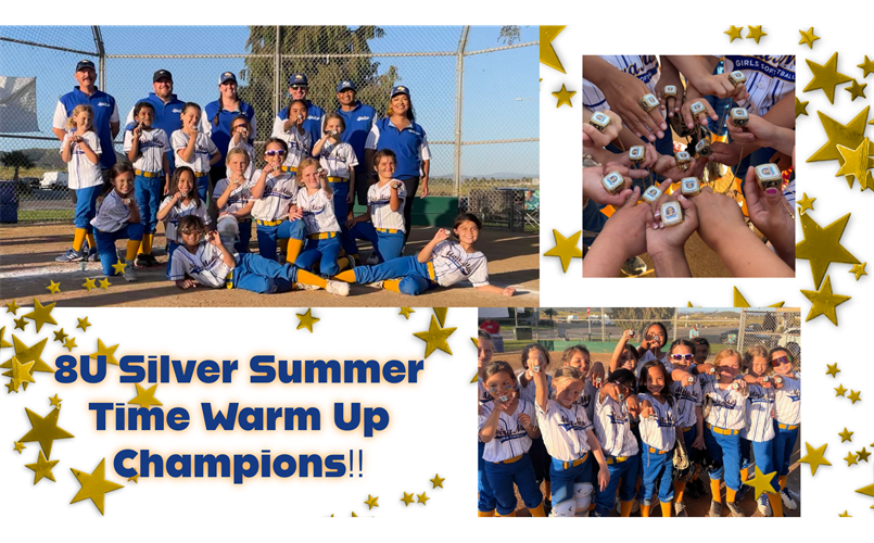 8U Silver 2024 Summer Time Warm Up Champions!!!